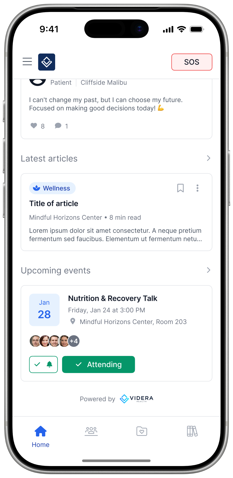 Home Screen Alumni App screen