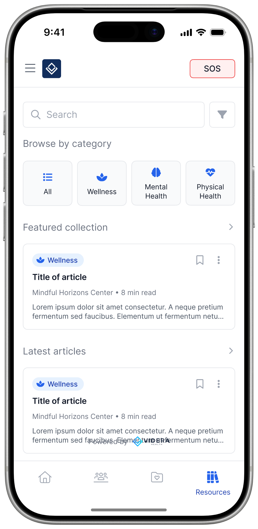 Resources Alumni App screen