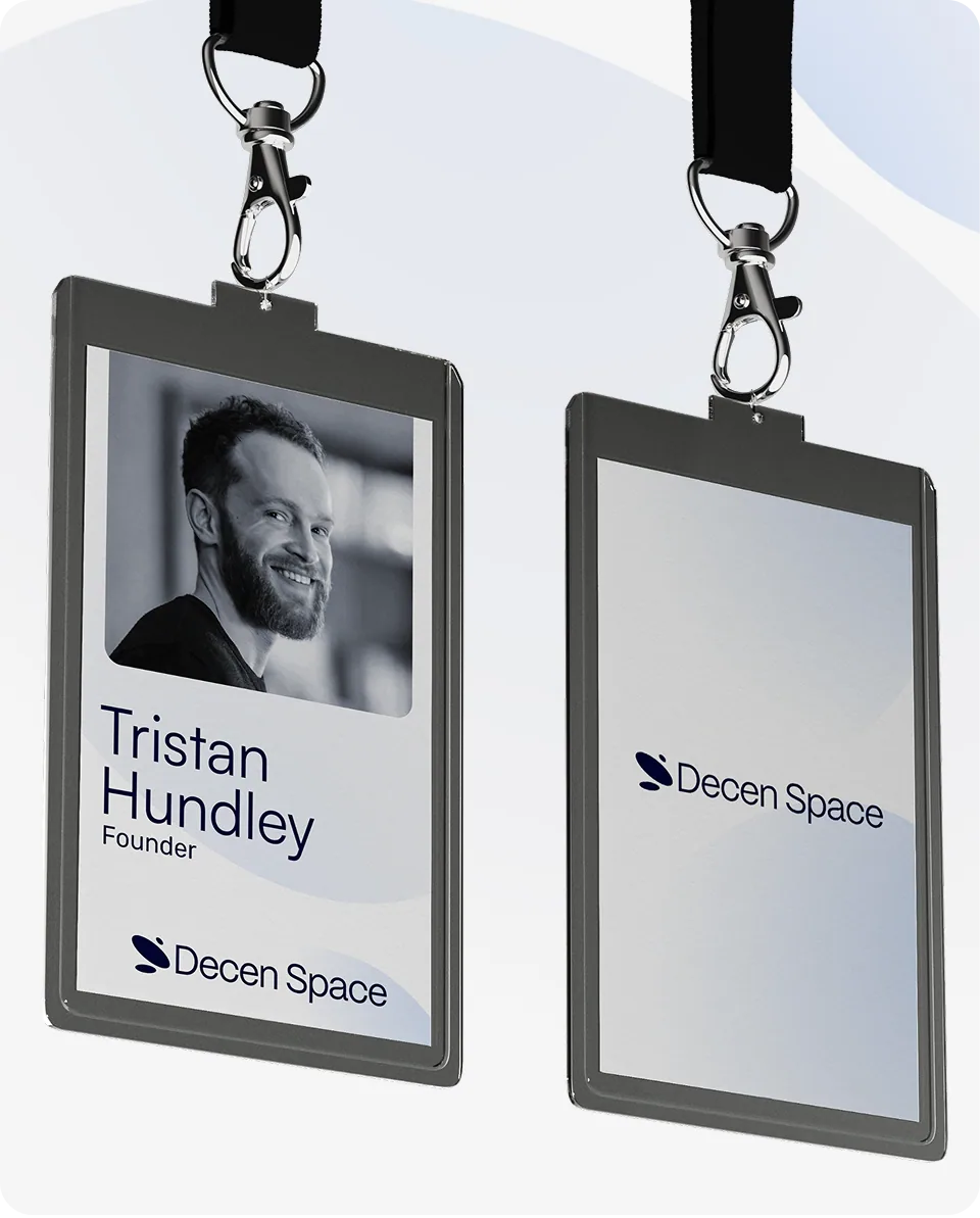 Decen Space badge mockup